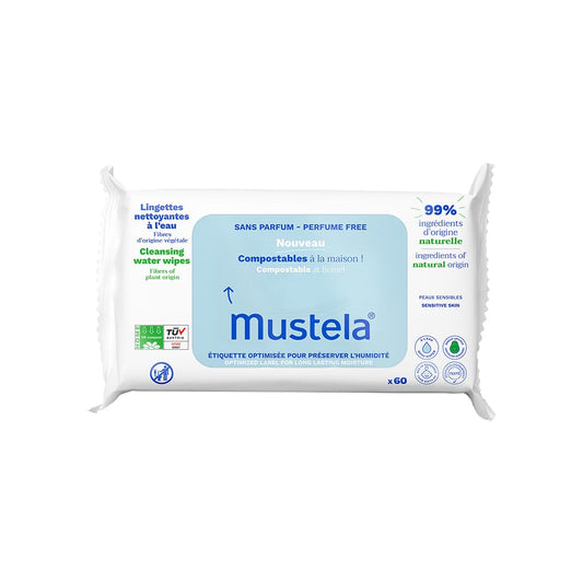 Mustela Toalhas Umedecidas Compostáveis Sem Perfume (60 Unidades)