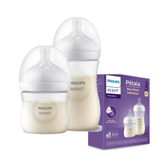 Kit Duplo Mamadeiras Pétala AVENT (125ml e 260ml)