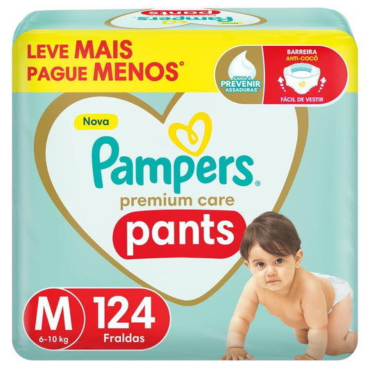 Fralda Pampers Premium Care Pants M (124 unidades)