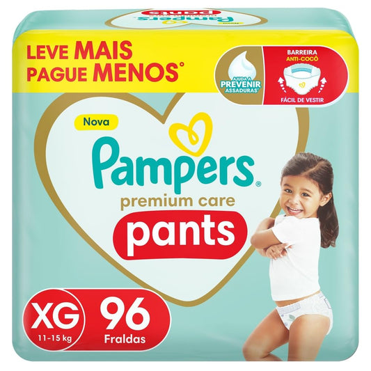 Fralda Pampers Premium Care Pants XG (96 unidades)