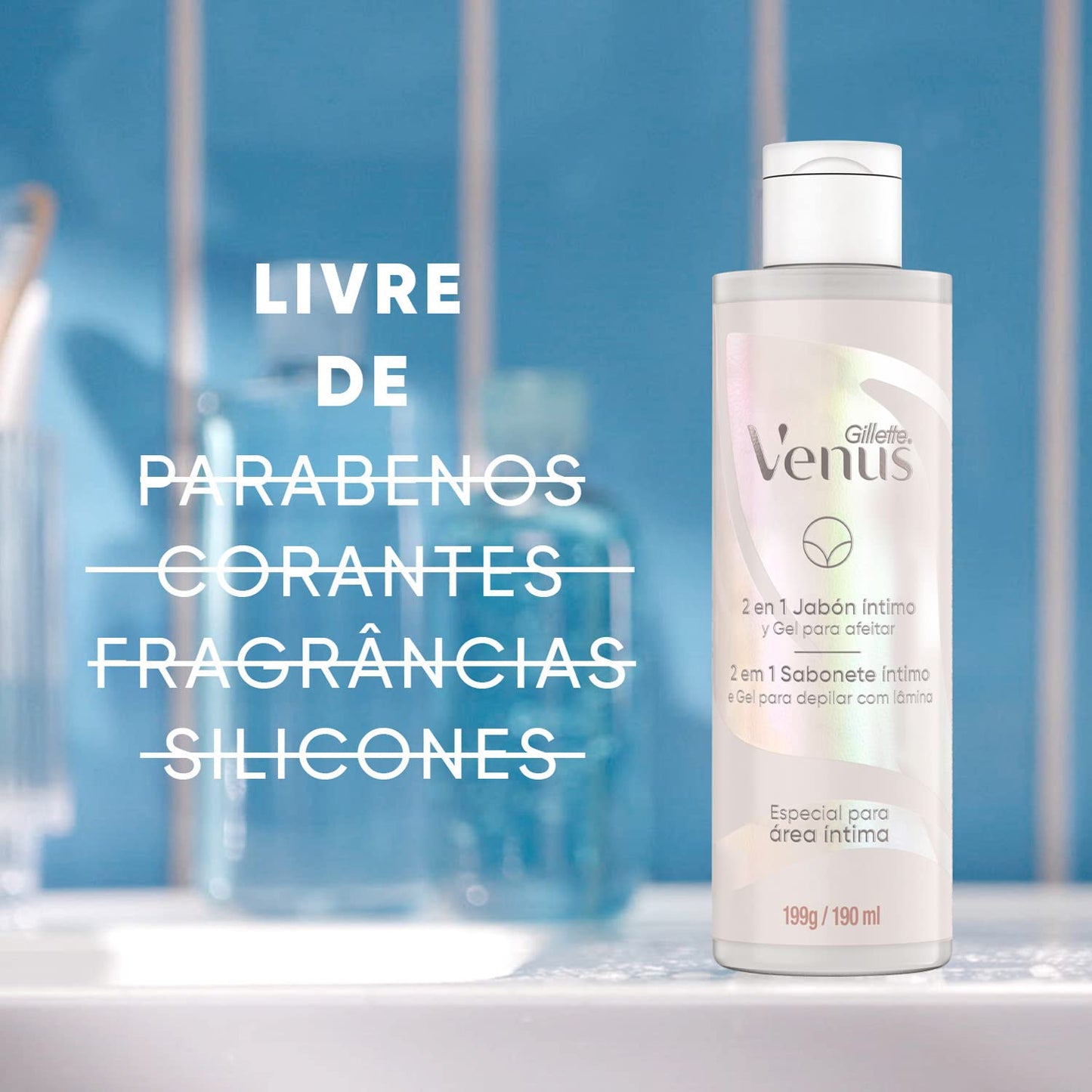 Gillette Venus 2 em 1: Sabonete Íntimo e Gel para Depilar