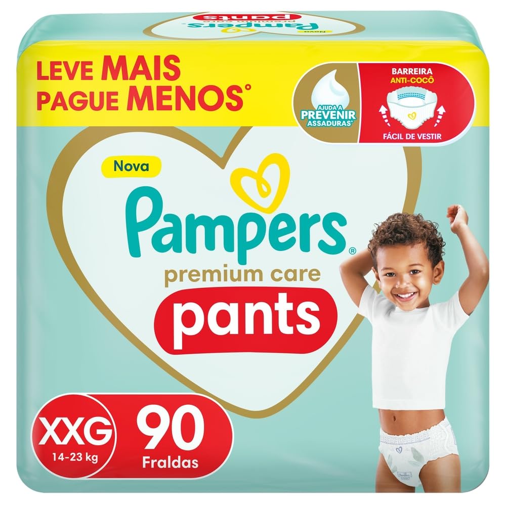 Fralda Pampers Premium Care Pants XXG (90 fraldas)