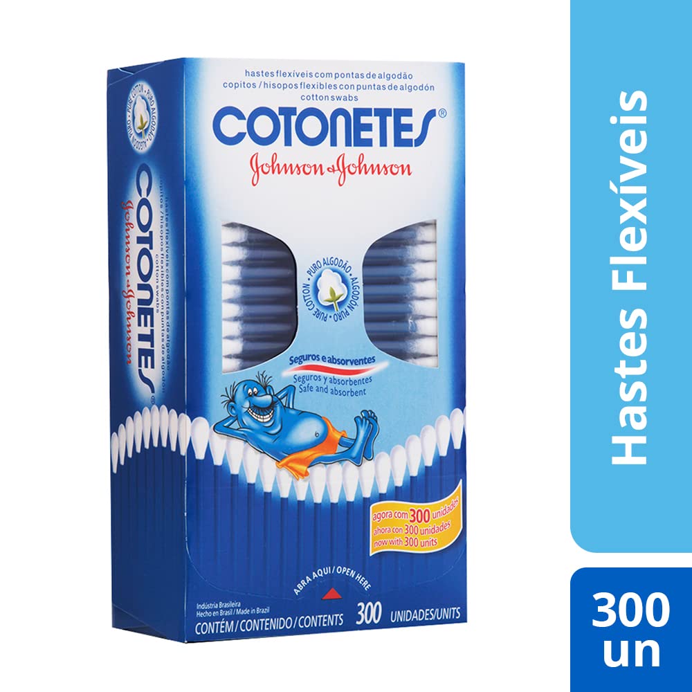 Cotonetes Hastes Flexíveis, 300un