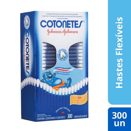 Cotonetes Hastes Flexíveis, 300un
