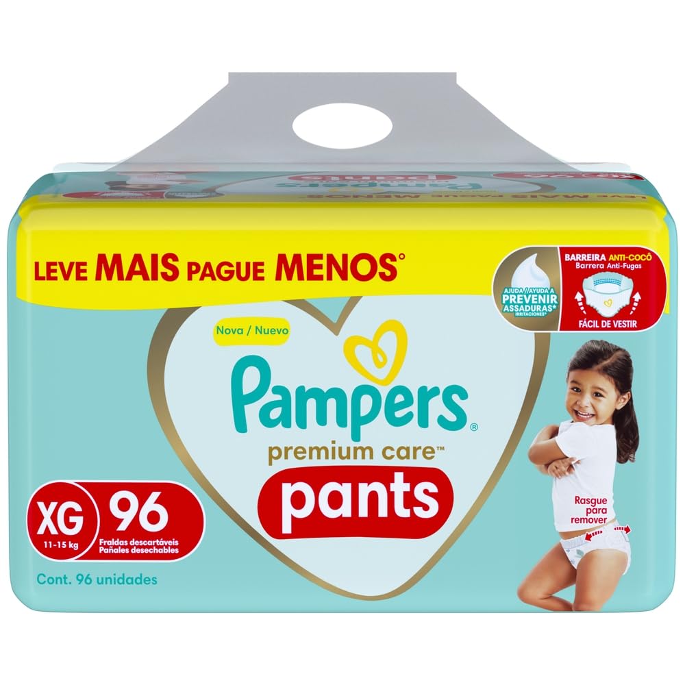 Fralda Pampers Premium Care Pants XG (96 unidades)