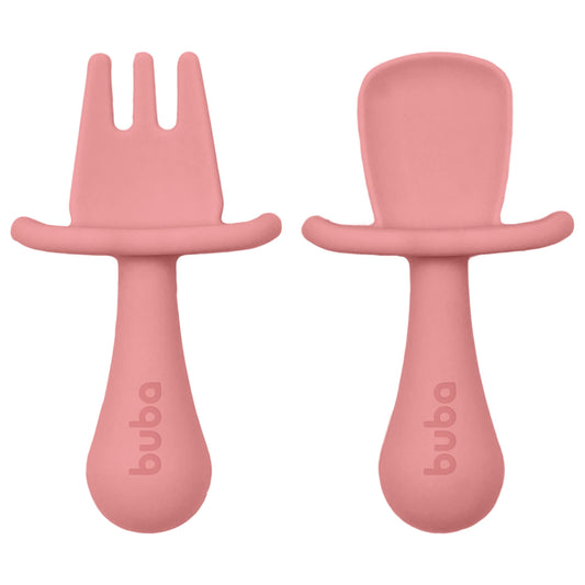 Kit Talheres de Silicone Buba (Rosa)