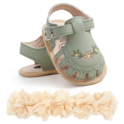 Kit de Sandália e Faixa de Cabelo para Bebê (2 Peças)
