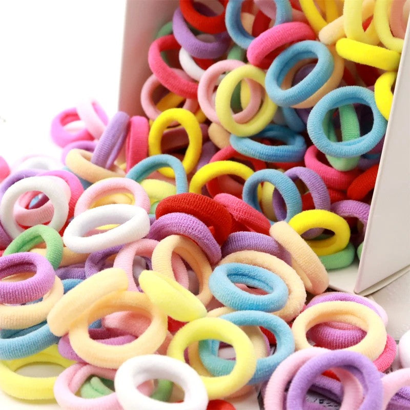 Kit de Elásticos de Cabelo de Nylon para Rabo de Cavalo (200 Peças)