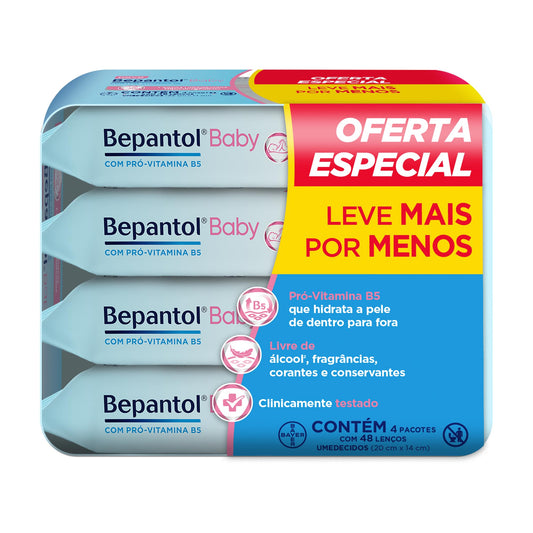 Kit Bepantol Baby Lenços Umedecidos (Leve 4 Pague 3)