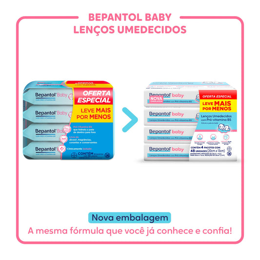 Kit Bepantol Baby Lenços Umedecidos (Leve 4 Pague 3)