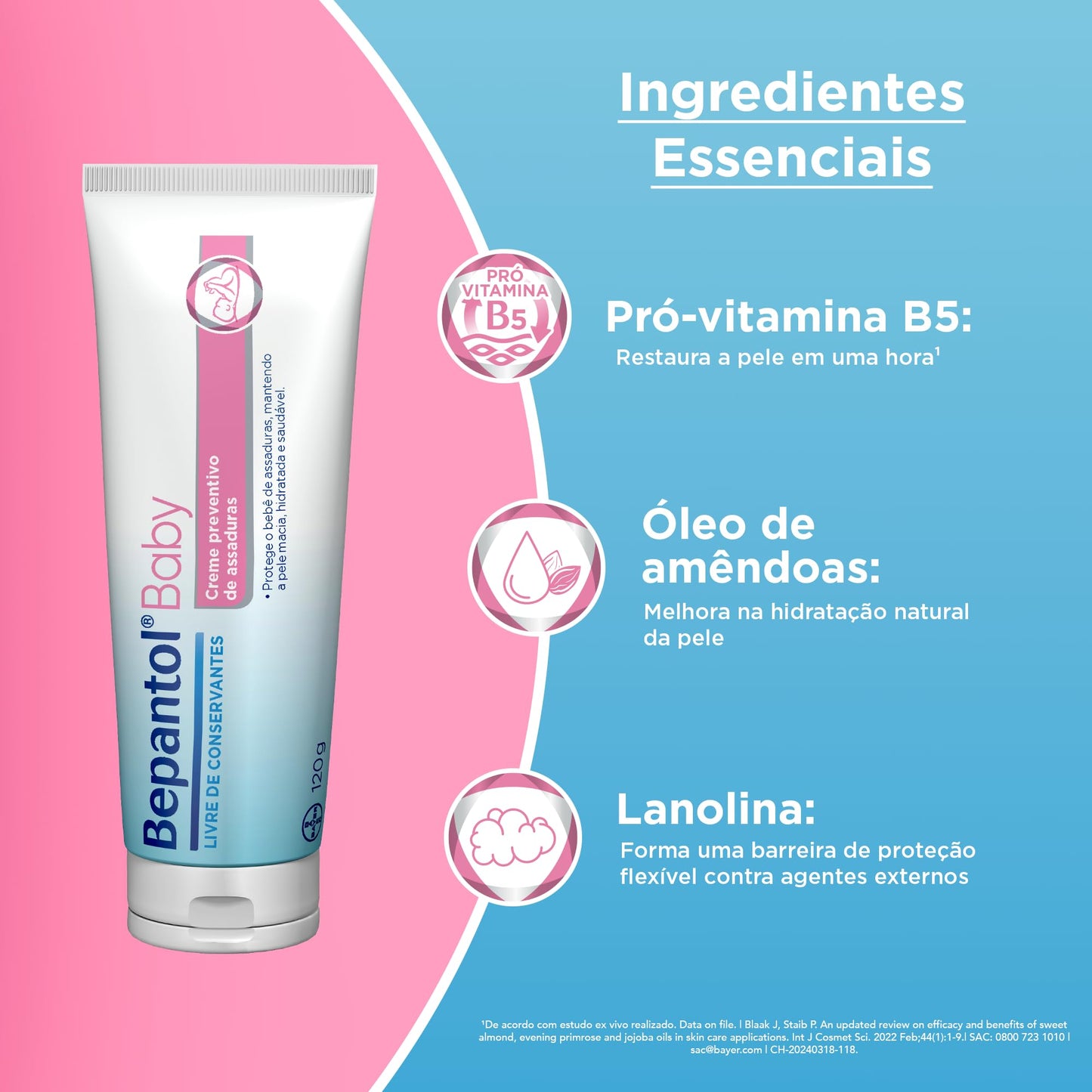 Bepantol Baby Pomada Assadura Bebe Hipoalergênica 120g