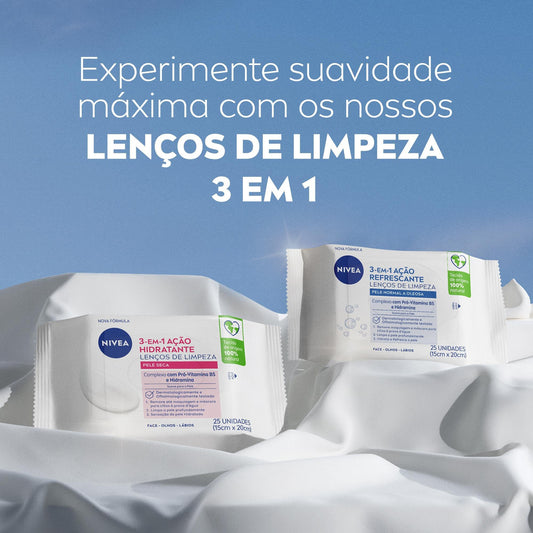 NIVEA Lenço de Limpeza Facial Demaquilante 3 em 1 (25un.)
