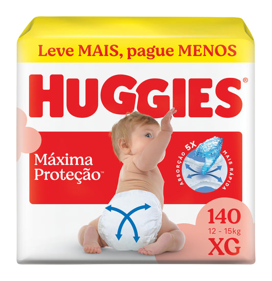 Fralda Huggies Máxima Proteção XG (140 unidades)