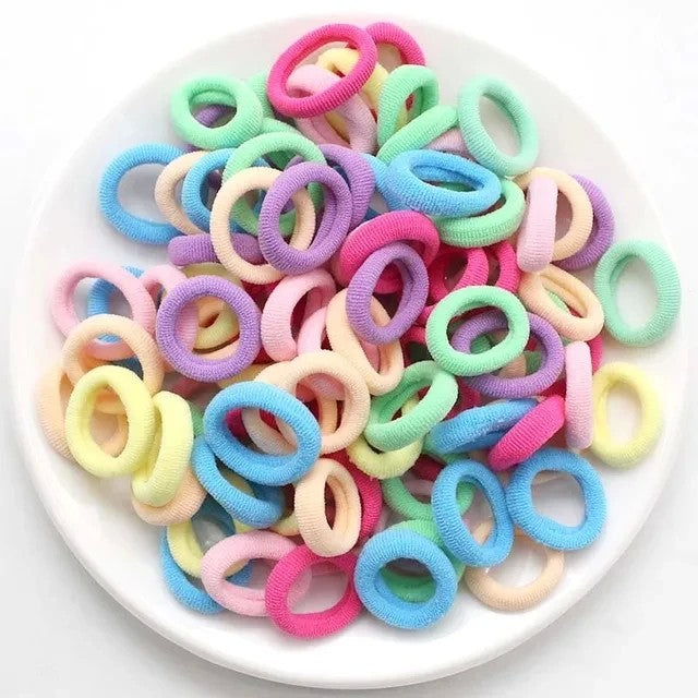 Kit de Elásticos de Cabelo de Nylon para Rabo de Cavalo (200 Peças)