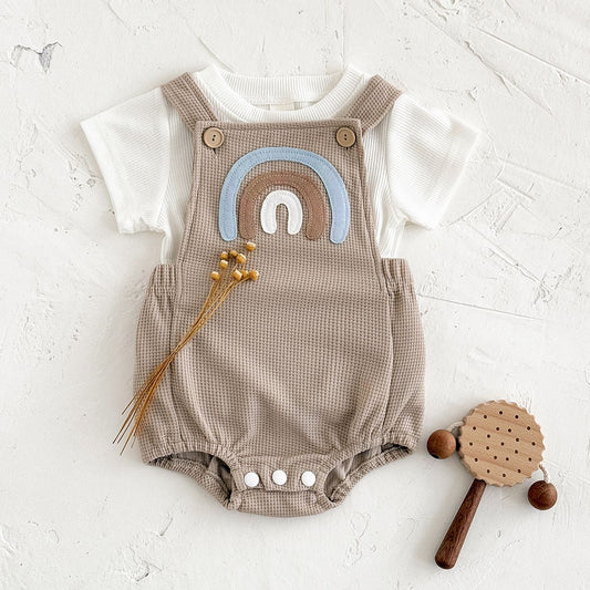 Conjunto de Verão para Bebê com Macacão e Camiseta (2 Peças)