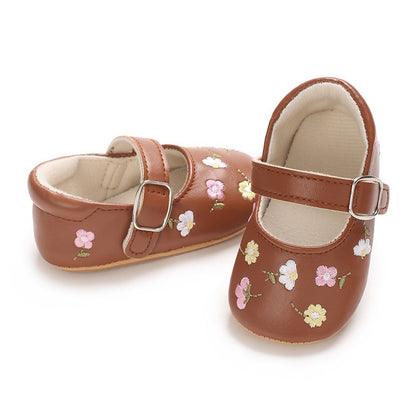 Sapatinho de Bebê Mary Jane Bordado para Menina