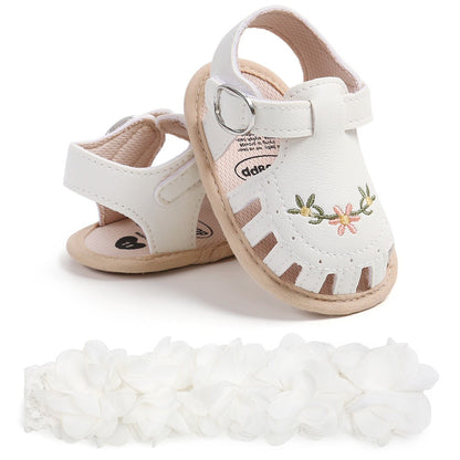 Kit de Sandália e Faixa de Cabelo para Bebê (2 Peças)