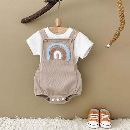 Conjunto de Verão para Bebê com Macacão e Camiseta (2 Peças)