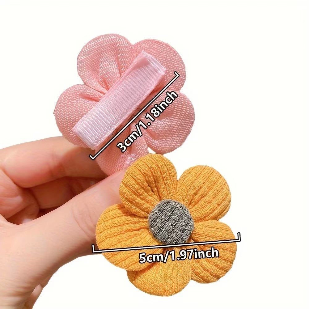 Elásticos de Cabelo com Flores de Lã Kit de 14/28 Peças