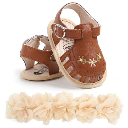 Kit de Sandália e Faixa de Cabelo para Bebê (2 Peças)