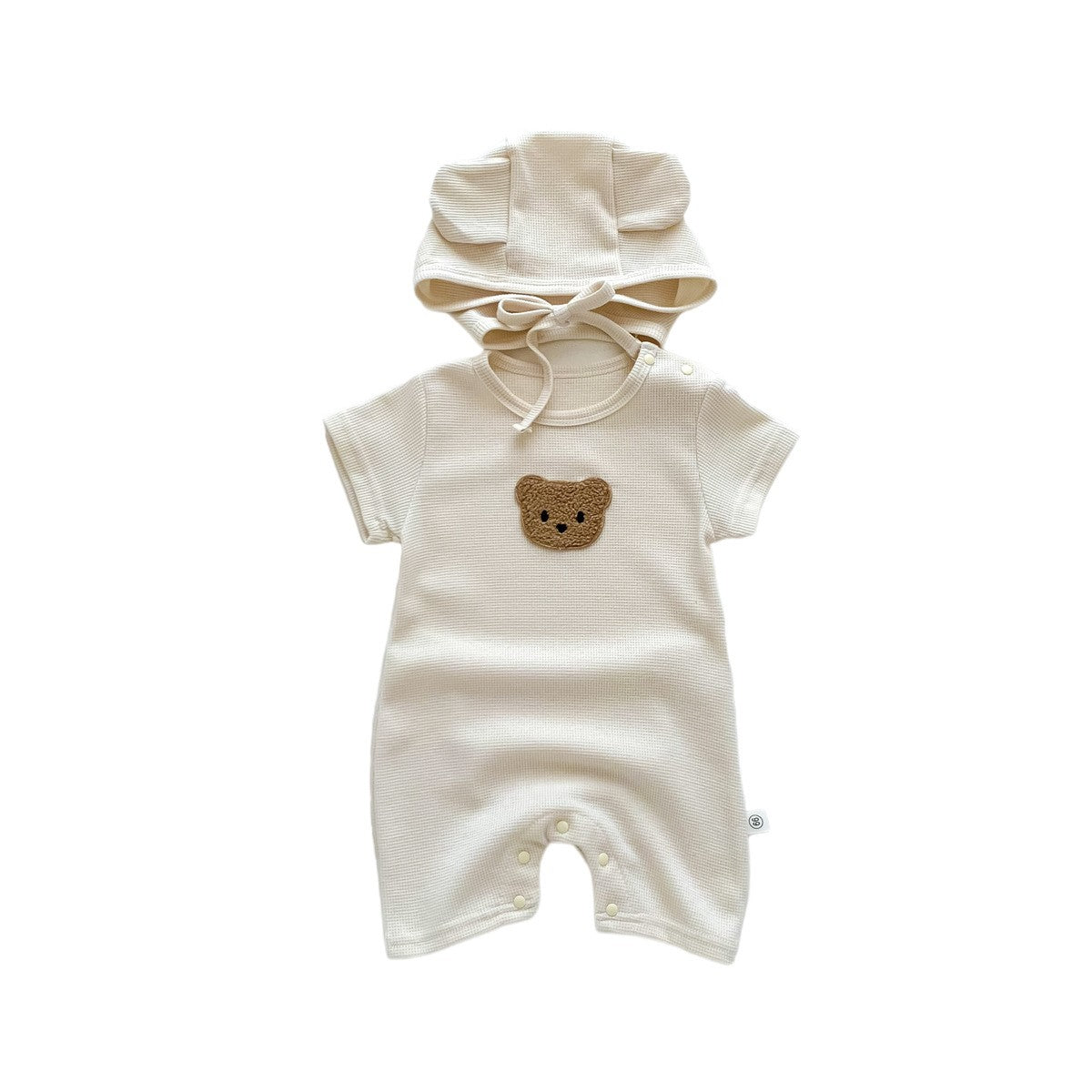 Macacão de Algodão para Bebê com Chapéu de Orelhas